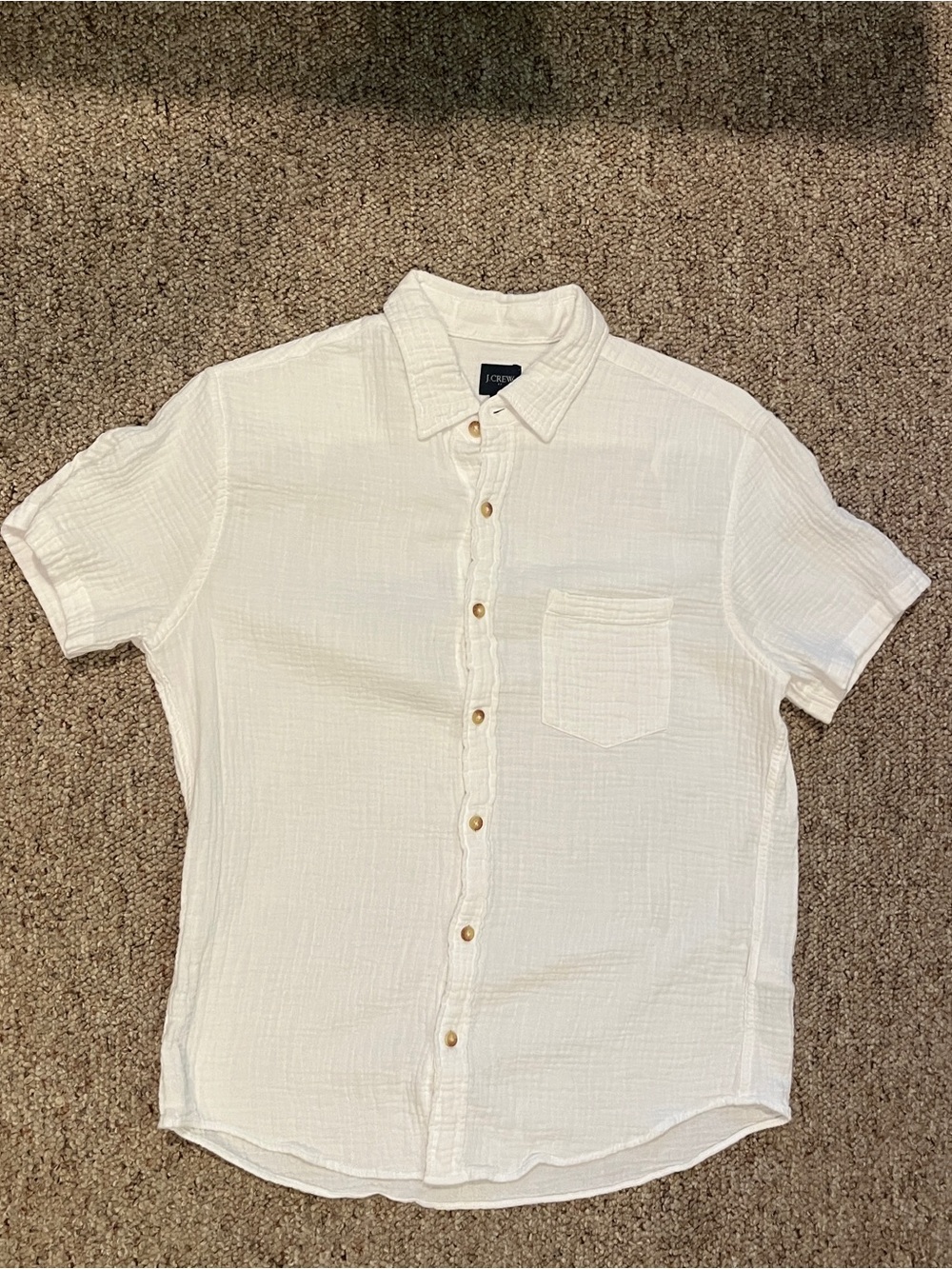 J. Crew White Short-Sleeve Button-Down Shirt